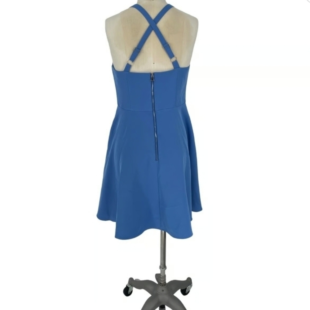 Chic High-Low Blue Dress - Picture 3 of 4